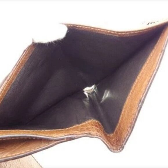 Gucci Wallet Purse Ostrich Leather Brown Woman Authentic Used - Picture 6 of 7